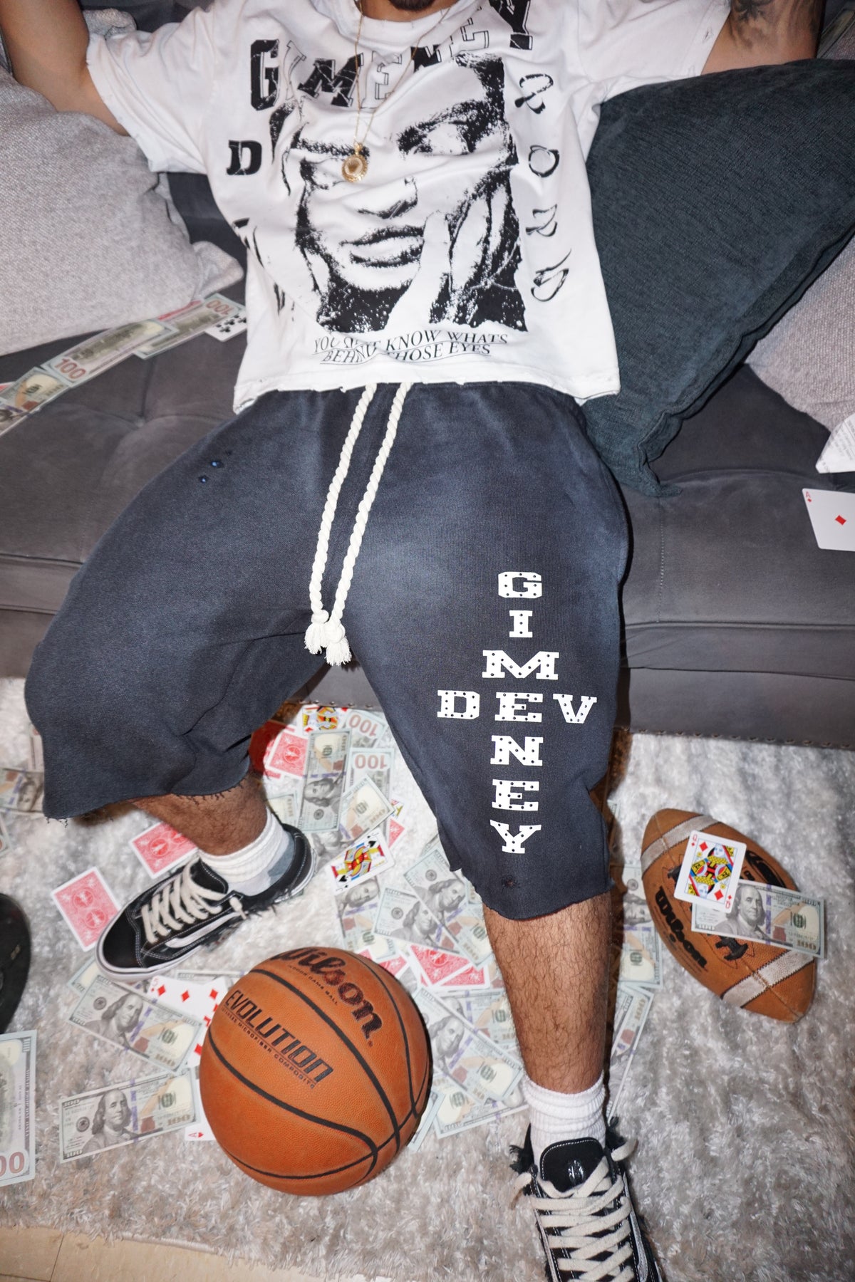 "GIMENEY DEV" Light Sunfaded Shorts